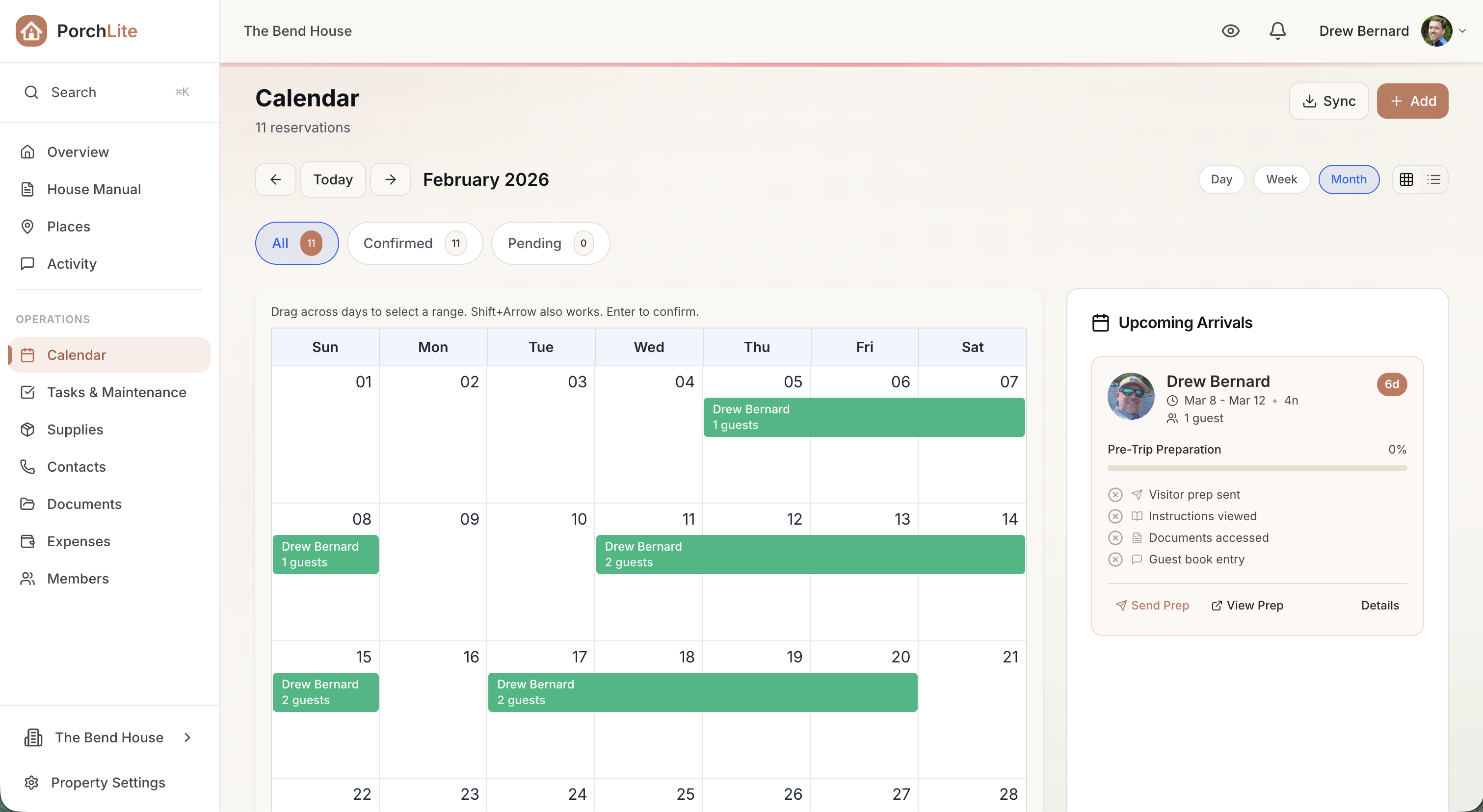 Calendar & Reservations